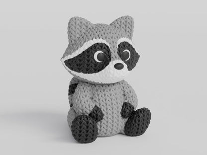 Knitted Raccoon - 3D printed home decor