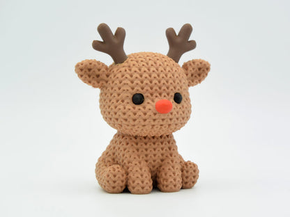 Knitted Reindeer - Christmas - 3D printed home decor