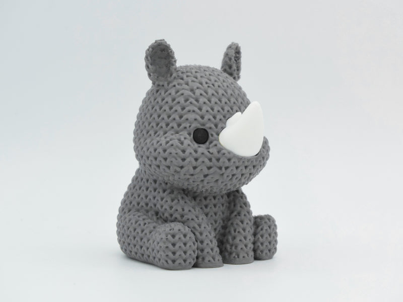 Knitted Rhino - 3D printed home decor