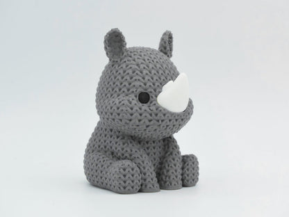Knitted Rhino - 3D printed home decor