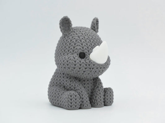Knitted Rhino - 3D printed home decor