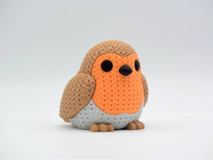 Knitted Robin Bird - 3D printed home decor