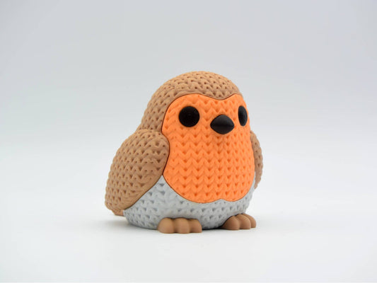 Knitted Robin Bird - 3D printed home decor