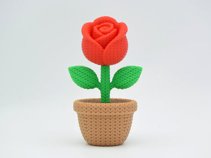 Knitted Rose - Valentine's Day - 3D printed home decor