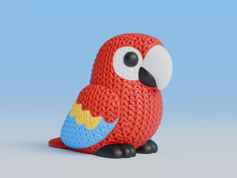 Knitted Scarlet Macaw Parrot - image 4