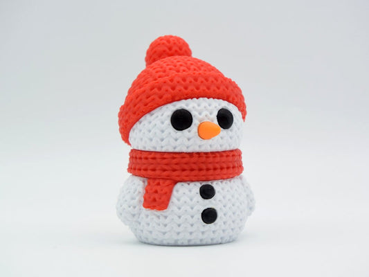 Knitted Snowman - Christmas - 3D printed home decor