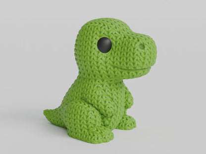 Knitted T-Rex Dinosaur - 3D printed home decor