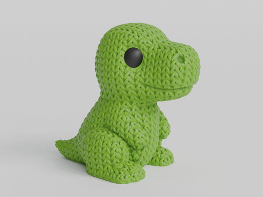 Knitted T-Rex Dinosaur - 3D printed home decor