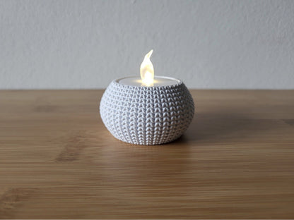 Knitted Tea Light Holder - 3D printed home decor