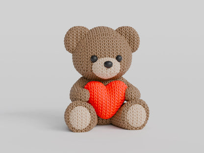 Knitted Valentine's Day Teddy Bear - image 5