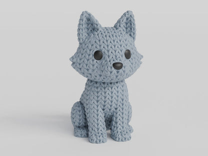 Knitted Wolf - 3D printed home decor